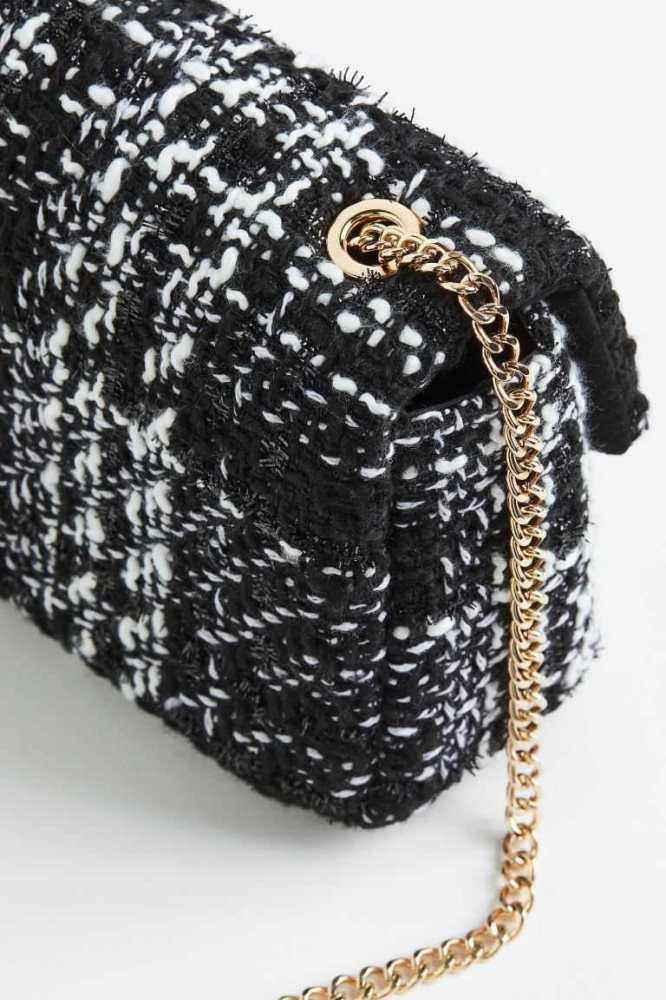 Bolsas H&M Textured Shoulder Mujer Negros | 425869GIV