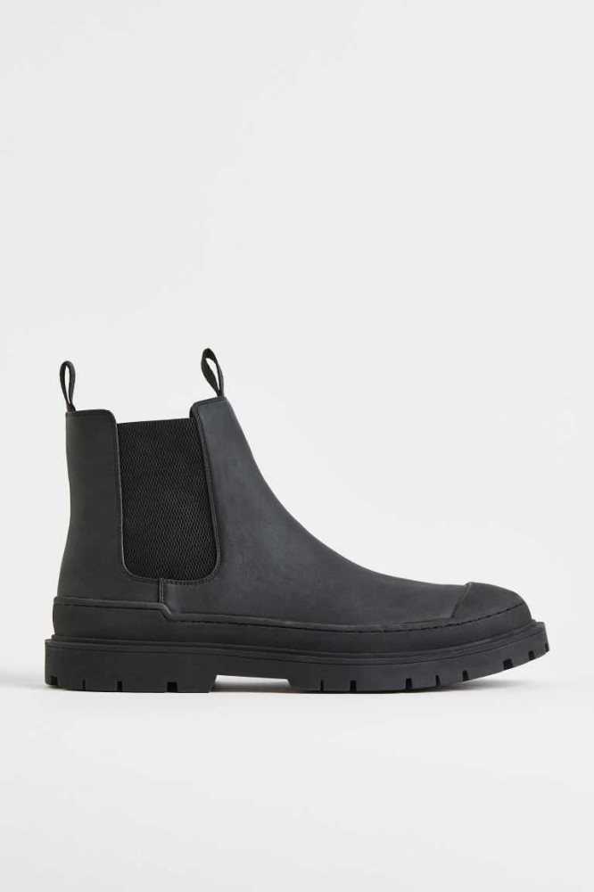 Botas H&M Fornido Chelsea Hombre Negros | 506128KPG