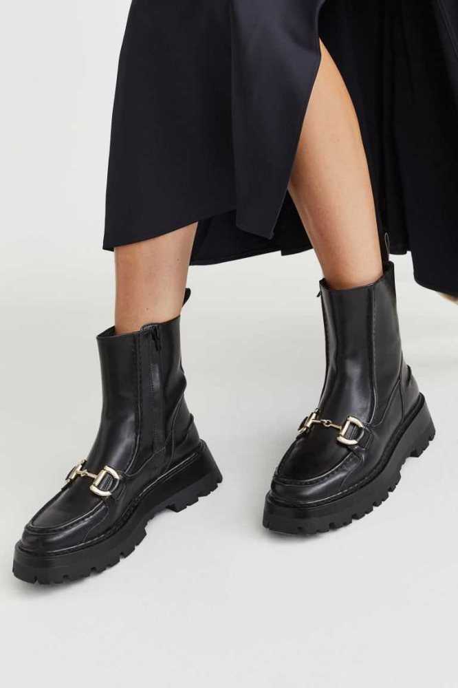 Botas H&M Horsebit Mujer Negros | 810546BID