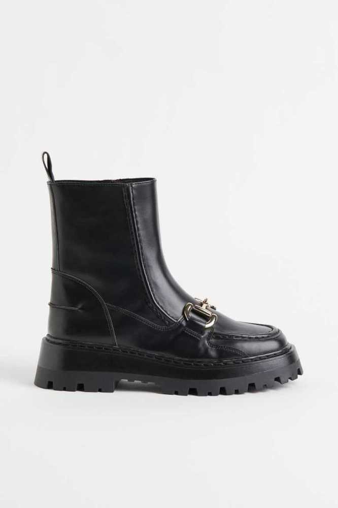 Botas H&M Horsebit Mujer Negros | 810546BID