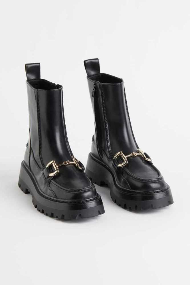 Botas H&M Horsebit Mujer Negros | 810546BID