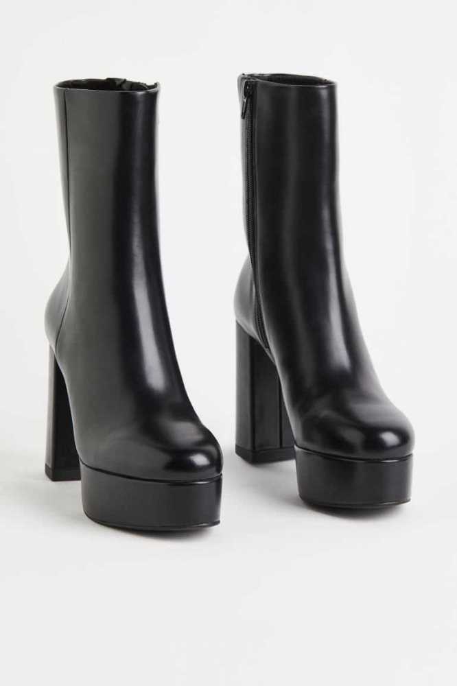 Botas H&M Plataforma Mujer Negros | 643801VJE