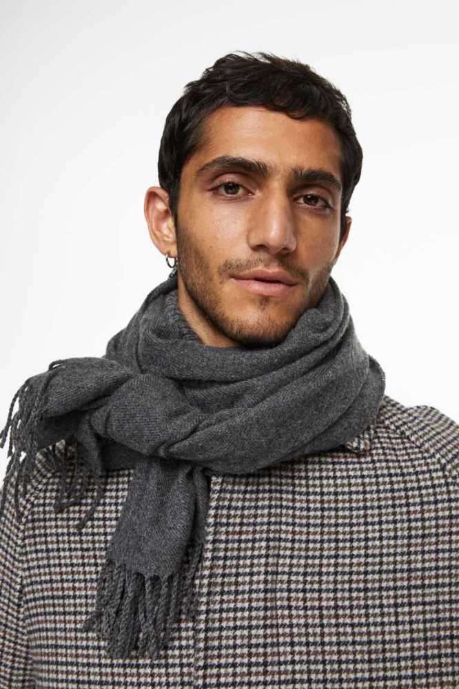 Bufandas H&M Scarf Hombre Creme Verdes | 074512BQR