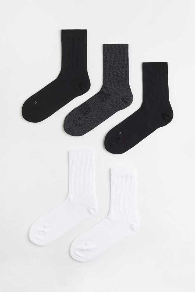 Calcetines H&M 5-pack Sports Hombre Blancos Morados | 084726CMR