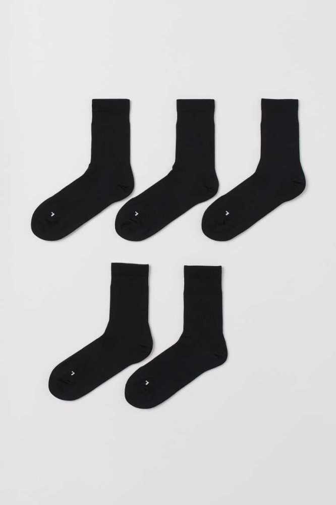 Calcetines H&M 5-pack Sports Hombre Negros Blancos Grises Oscuro | 237605ZPT