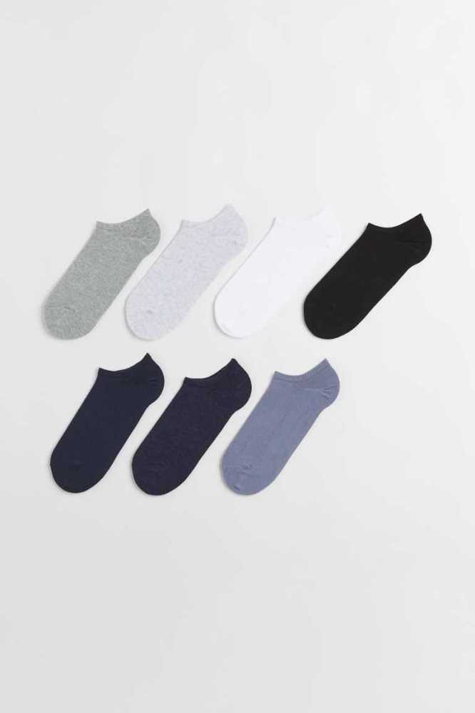 Calcetines H&M 7-pack Liner Hombre Azules Grises Negros | 264839DQP