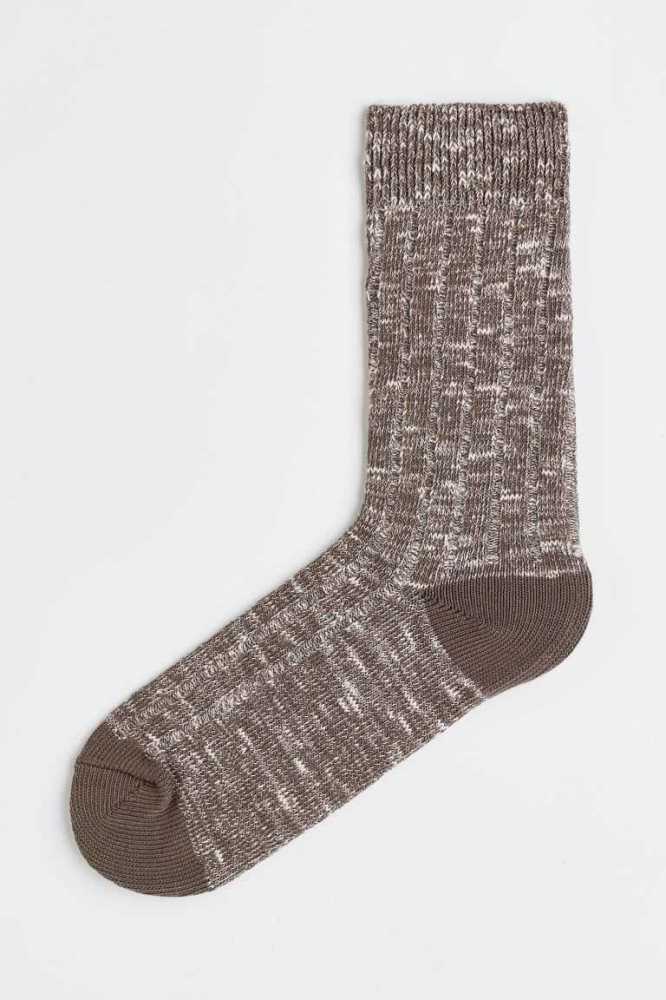 Calcetines H&M Rib-knit Hombre Marrom | 635790HBK