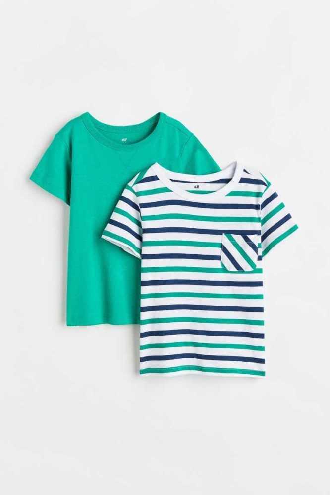 Camisas H&M 2-pack Algodon Niños Azules | 896532TVX