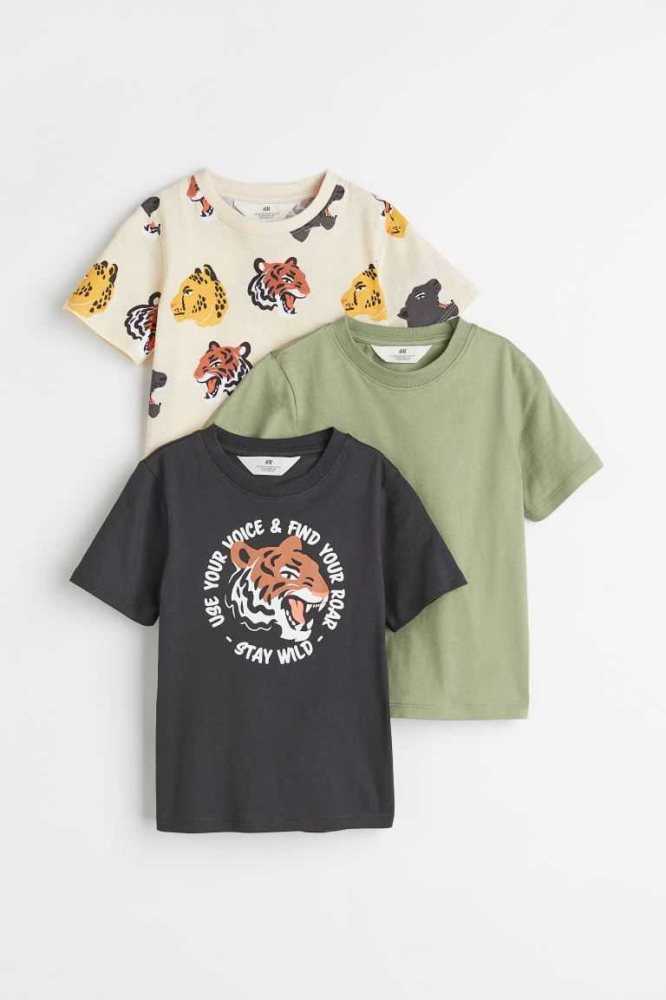 Camisas H&M 3-pack Algodon Niños Amarillos | 061549JDC