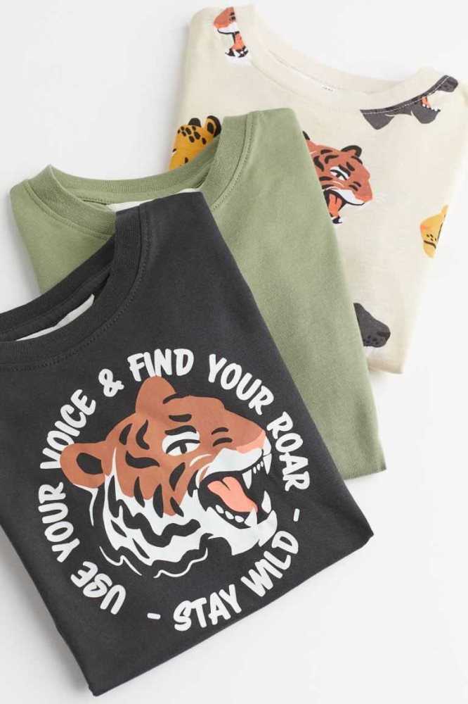 Camisas H&M 3-pack Algodon Niños Amarillos | 061549JDC