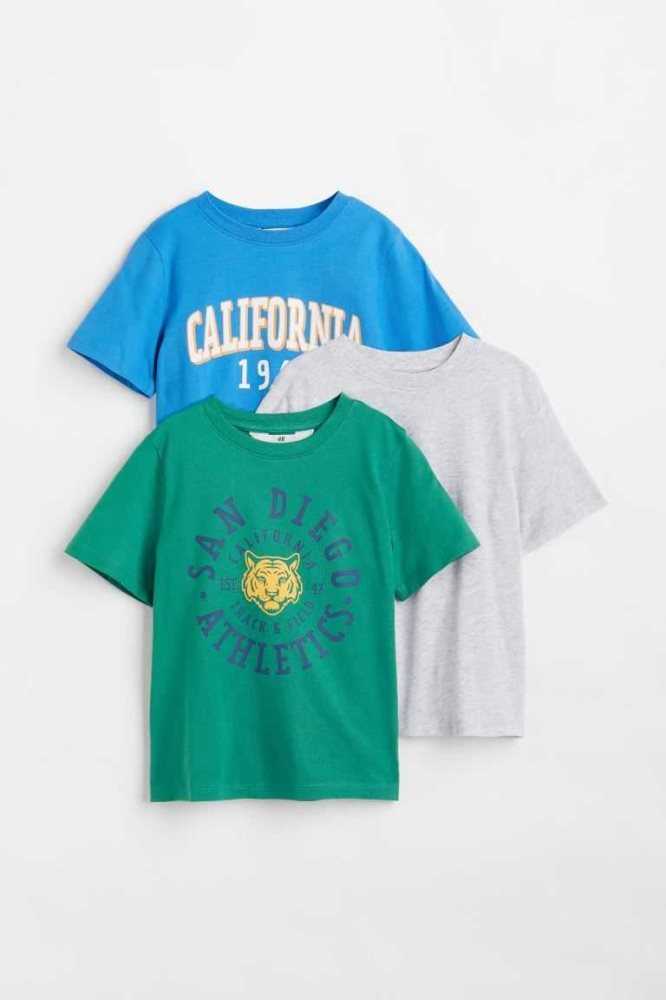 Camisas H&M 3-pack Algodon Niños Amarillos | 061549JDC