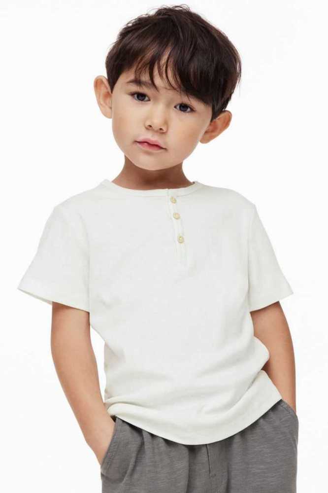 Camisas H&M 3-pack Henley Niños Azules Turquesa Blancos | 316924GWI