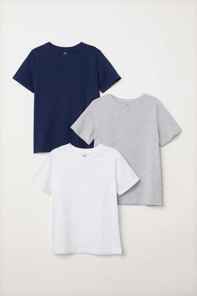 Camisas H&M 3-pack Niños Blancos | 470326UBJ