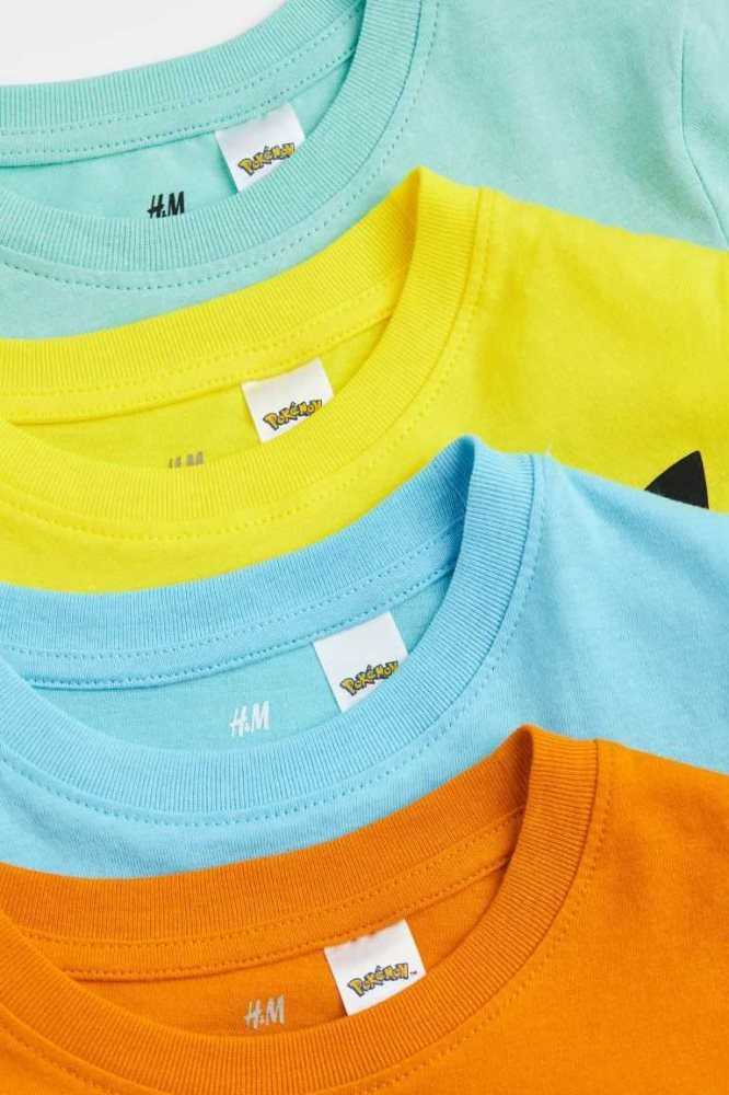 Camisas H&M 4-pack Printed Niños Amarillos | 154709GNY