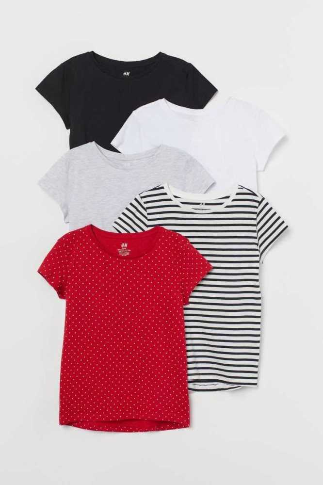 Camisas H&M 5-pack Algodon Niños Turquesa Oscuro Marrom Oscuro | 156283GJM