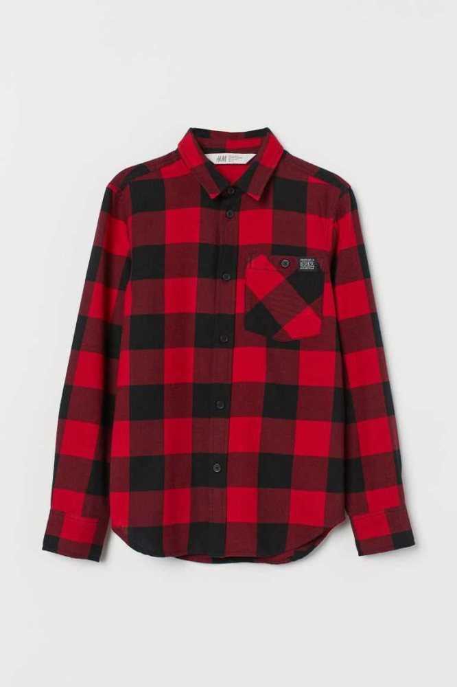 Camisas H&M Algodon Flannel Niños Azules | 932710GHK