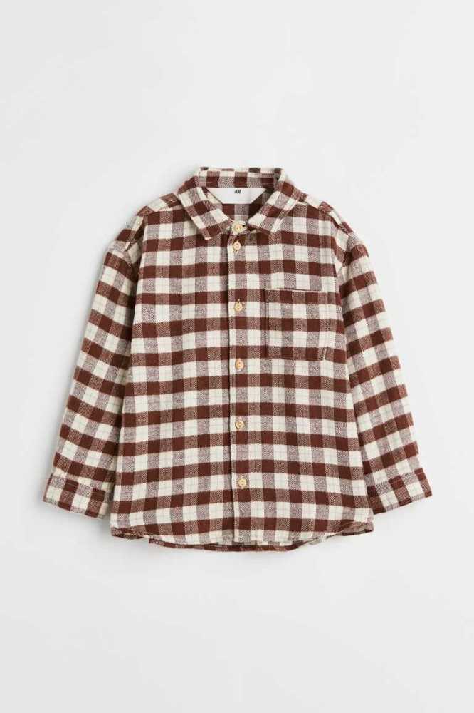 Camisas H&M Algodon Flannel Niños Marrom | 102485QDA