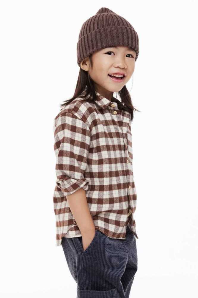 Camisas H&M Algodon Flannel Niños Marrom | 102485QDA