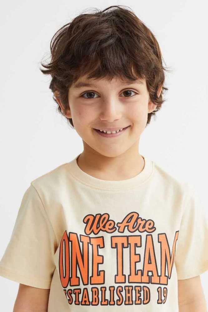 Camisas H&M Algodon Niños Amarillos Claro | 798301WEU