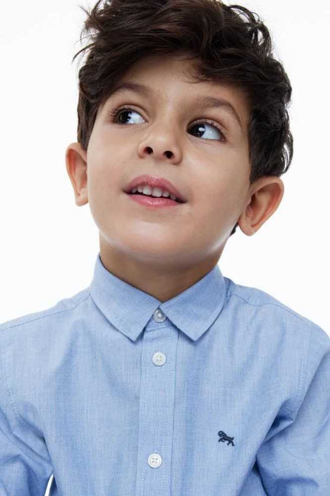 Camisas H&M Algodon Niños Blancos | 042739MBR