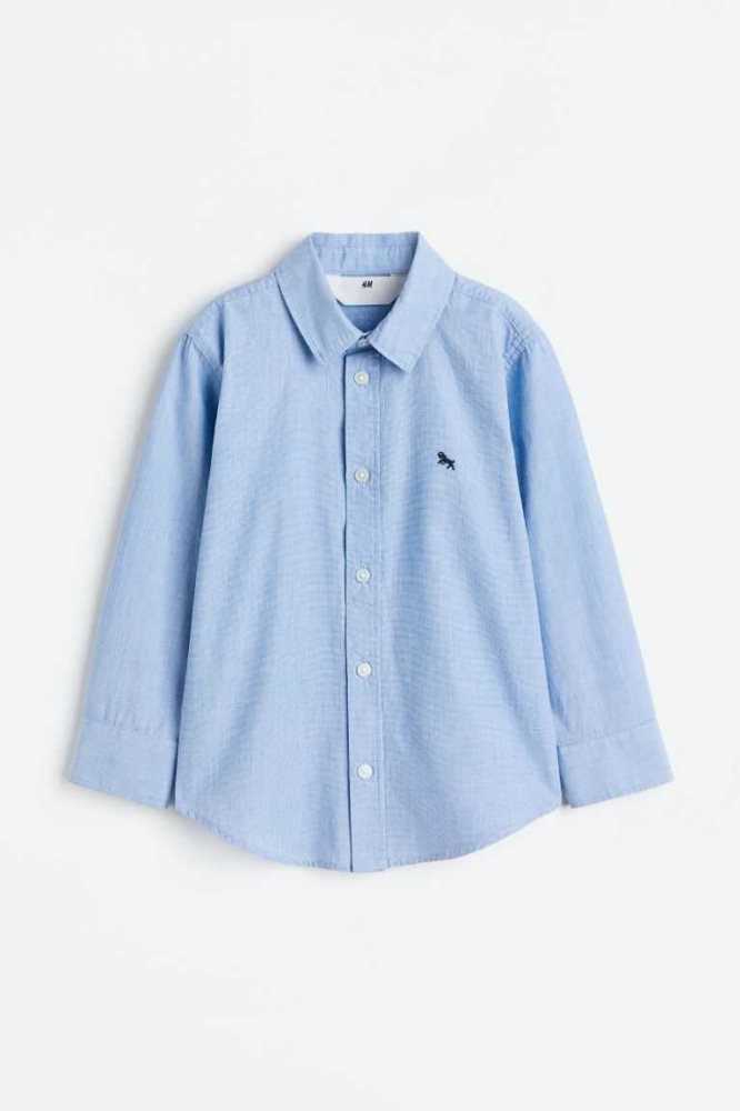 Camisas H&M Algodon Niños Blancos | 042739MBR