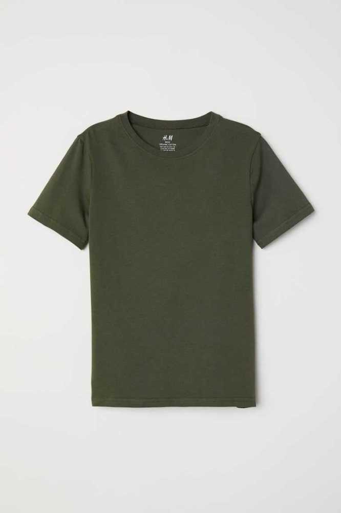 Camisas H&M Algodon Niños Verdes | 396085PAY