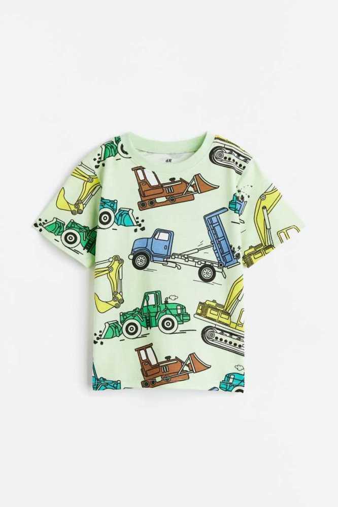 Camisas H&M Algodon Niños Verdes Claro | 536128WXG