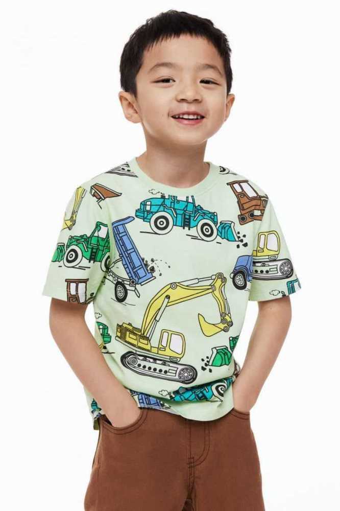 Camisas H&M Algodon Niños Verdes Claro | 536128WXG