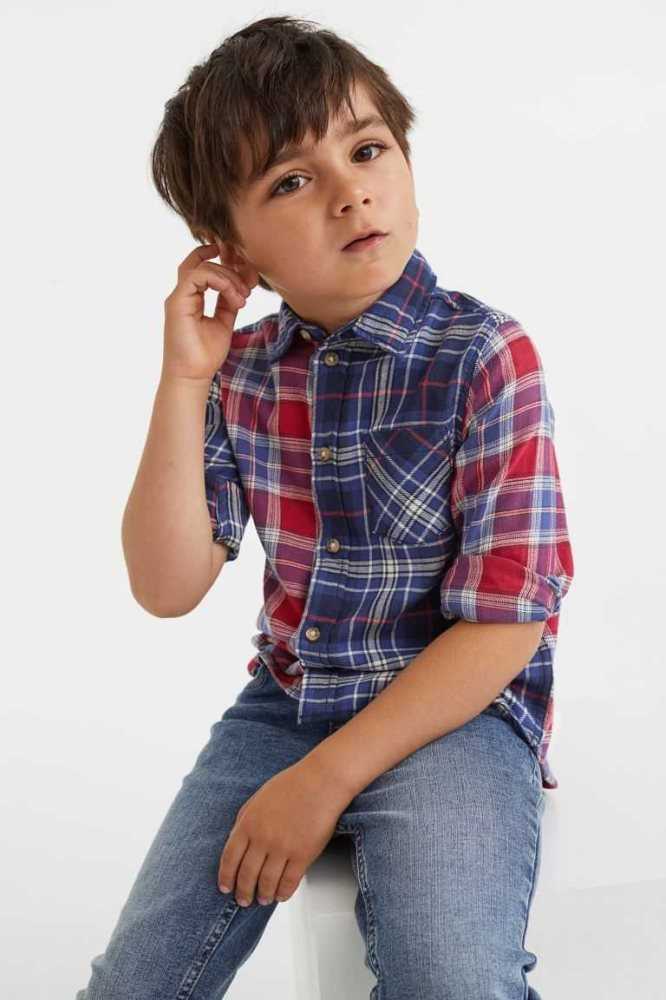 Camisas H&M Algodon Niños Verdes Oscuro | 023874JSU