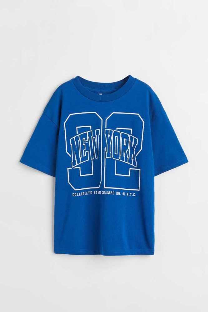 Camisas H&M Algodon Oversized Niños Azules Claro | 976231VLT