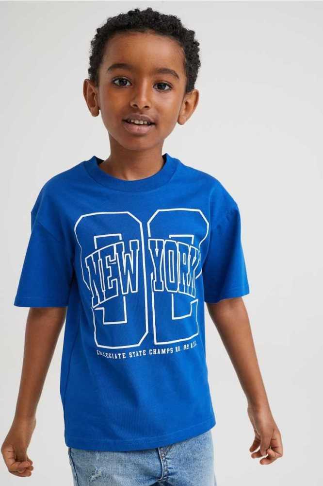 Camisas H&M Algodon Oversized Niños Azules Claro | 976231VLT