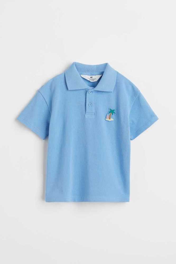 Camisas H&M Algodon Pique Polo Niños Azules Claro | 053841OQE