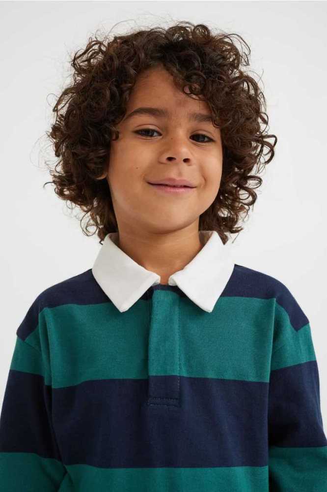 Camisas H&M Algodon Rugby Niños Azules Oscuro | 783612NSR