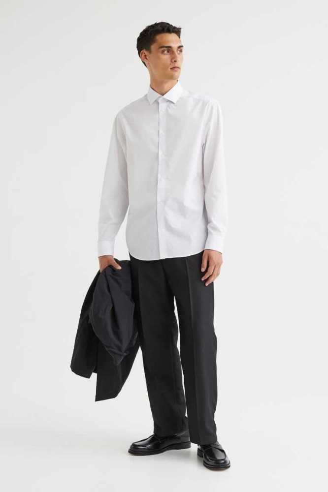 Camisas H&M COOLMAX Regular Fit Hombre Blancos | 086491ZRV