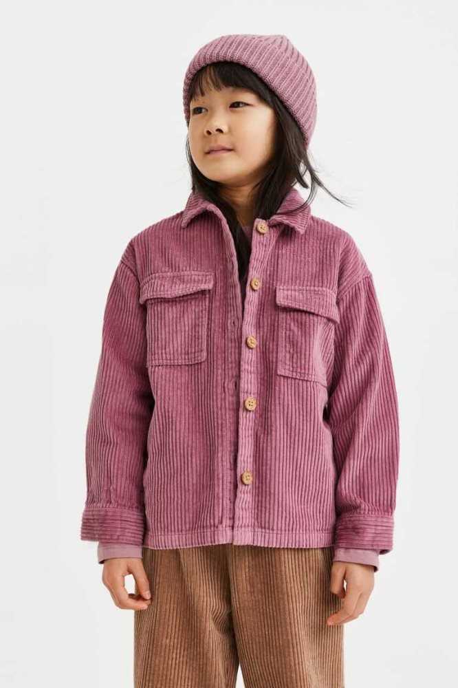 Camisas H&M Corduroy Niños Rosas | 524903VRO