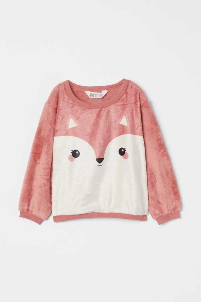 Camisas H&M Fleece Niños Rosas | 675401CLR