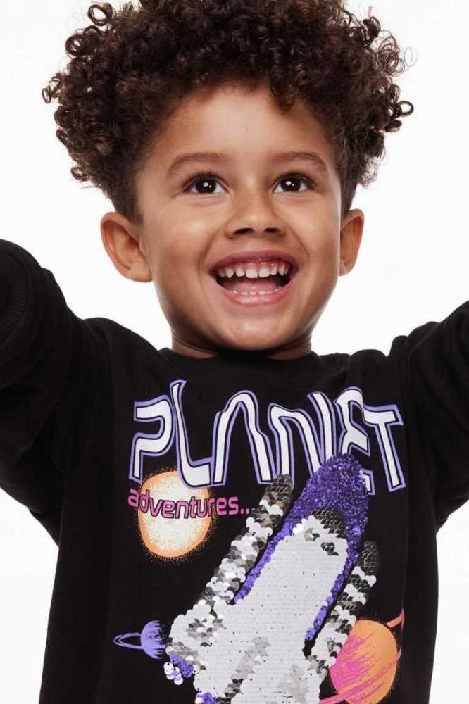 Camisas H&M Flip-sequin Niños Negros | 491630WUN