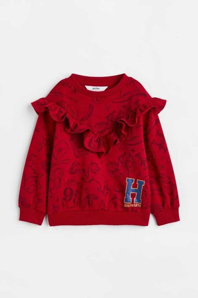 Camisas H&M Flounce-trimmed Niños Rojos | 840517OFR