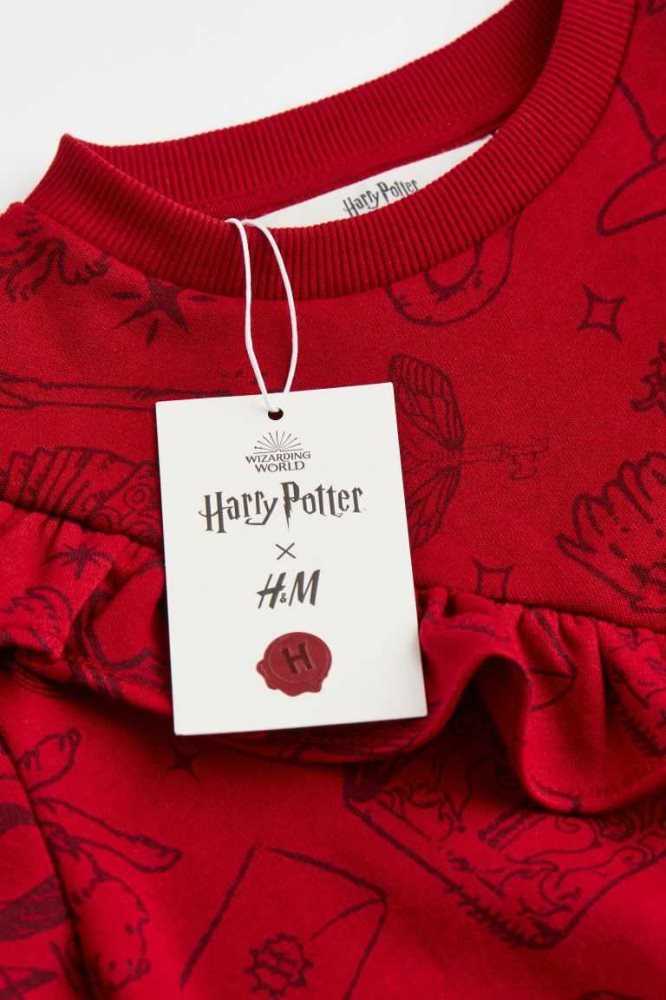 Camisas H&M Flounce-trimmed Niños Rojos | 840517OFR