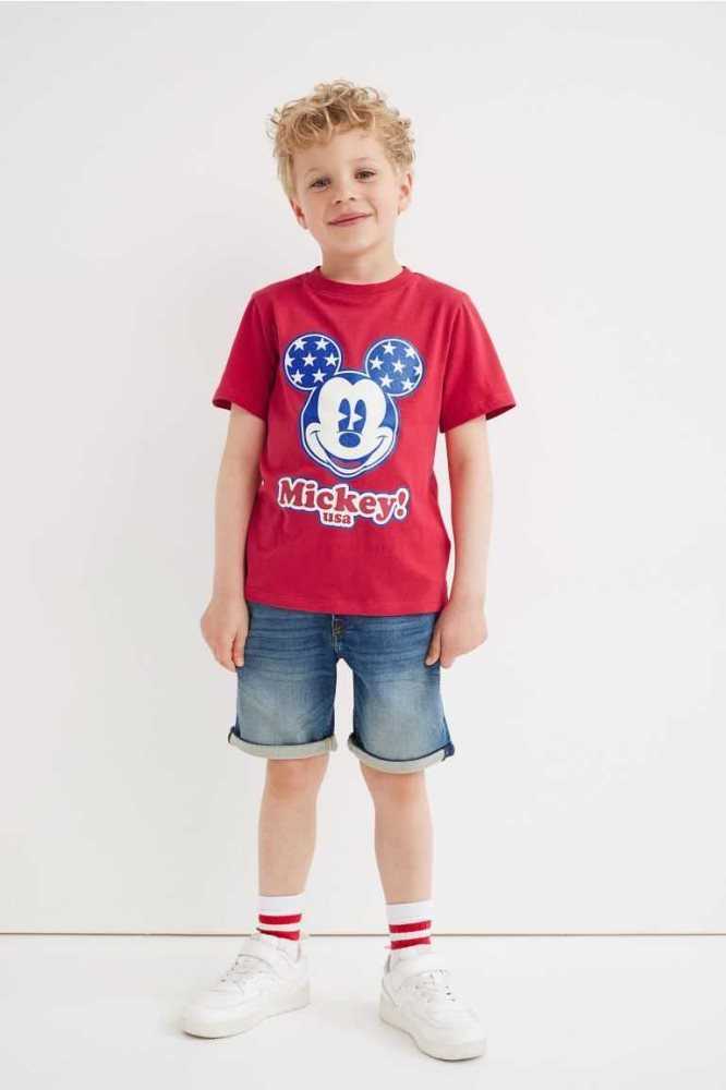 Camisas H&M Glitter-print Niños Rojos | 315927RZP