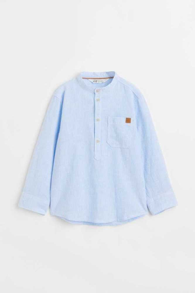 Camisas H&M Linen-blend Henley Niños Blancos | 695730SYU