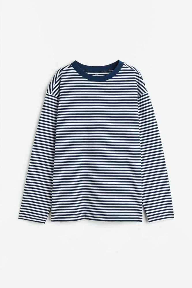 Camisas H&M Oversized Long-sleeved Niños Azul Marino Azules | 429130ZSN