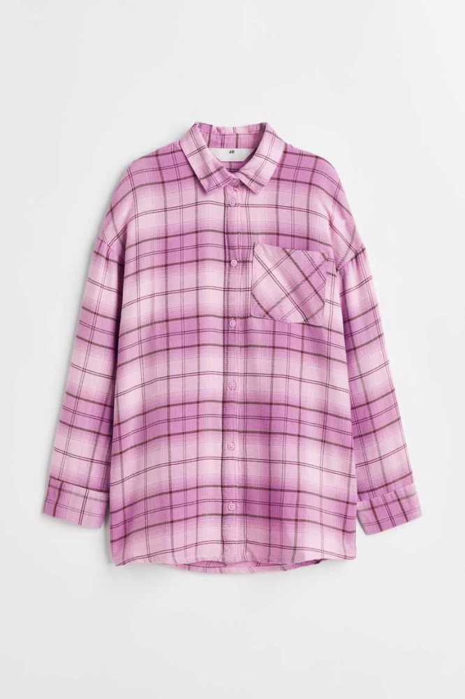 Camisas H&M Oversized Niños Morados Claro | 586302FIO