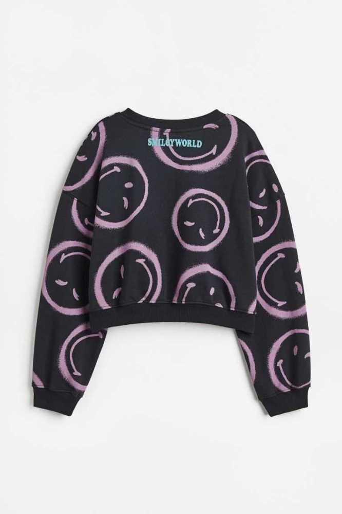 Camisas H&M Oversized Printed Niños Grises Oscuro | 720341KBW