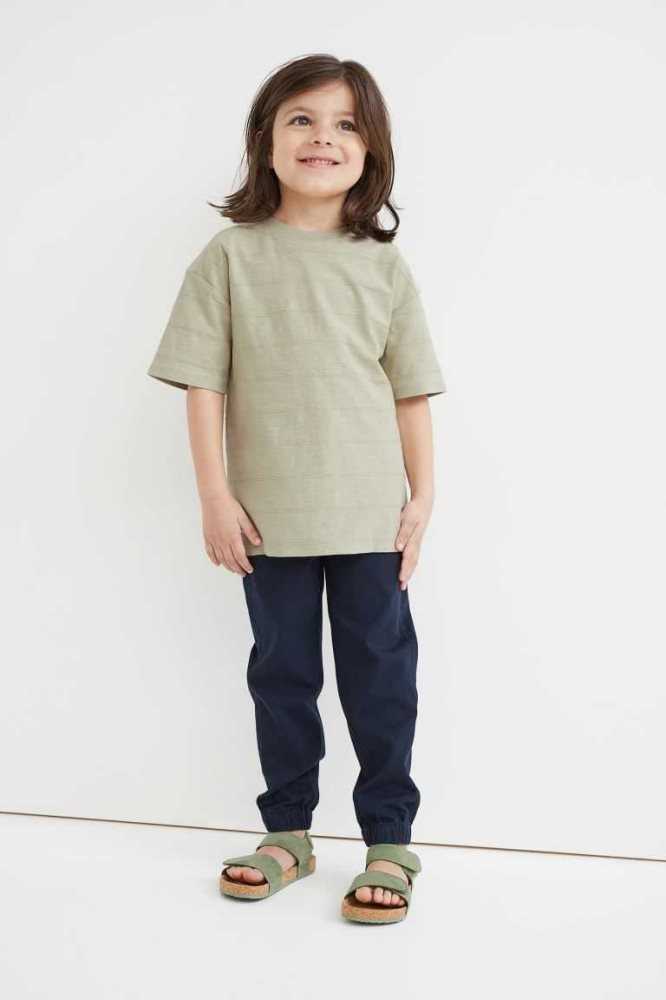 Camisas H&M Oversized Slub Algodon Niños Amarillos Claro | 572108DBK