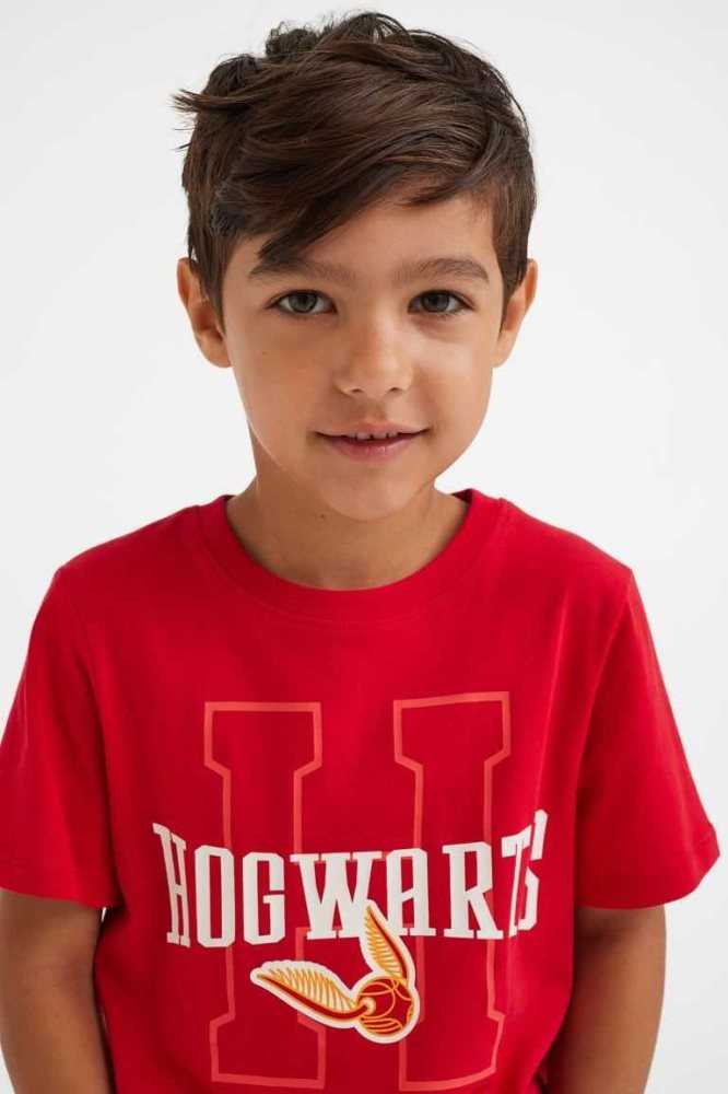 Camisas H&M Printed Niños Amarillos Oscuro | 908542FPV