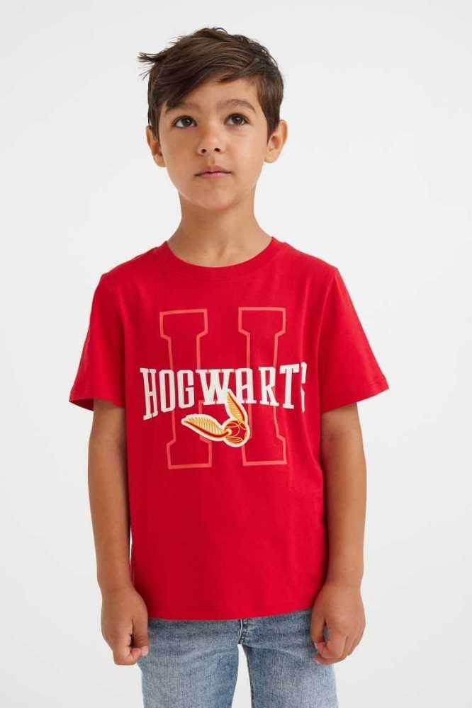 Camisas H&M Printed Niños Amarillos Oscuro | 908542FPV