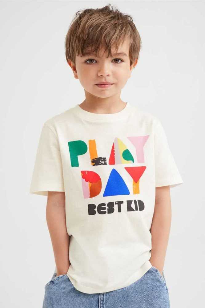 Camisas H&M Printed Niños Blancos | 359720JBQ