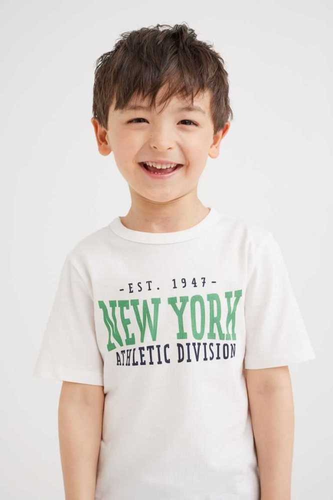 Camisas H&M Printed Niños Negros | 681750FHN