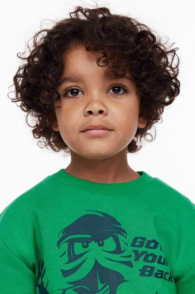 Camisas H&M Printed Niños Verdes | 729415HEN